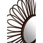 Rattan Black Circular Wall Mirror  Batu