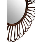 Rattan Black Circular Wall Mirror  Batu