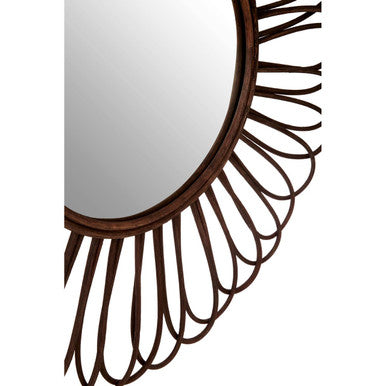 Rattan Black Circular Wall Mirror  Batu