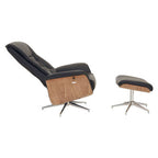 Warrington Black Leather Effect Recliner and Footstool Set