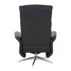 Warrington Black Leather Effect Recliner and Footstool Set