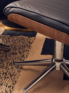 Warrington Black Leather Effect Recliner and Footstool Set