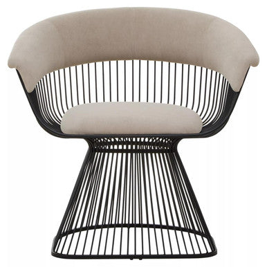 Vogue Mink Velvet Chair with Black Finish Frame