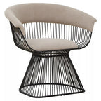 Vogue Mink Velvet Chair with Black Finish Frame