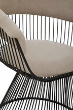 Vogue Mink Velvet Chair with Black Finish Frame