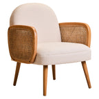 Cane Chair with Elm Wood Legs