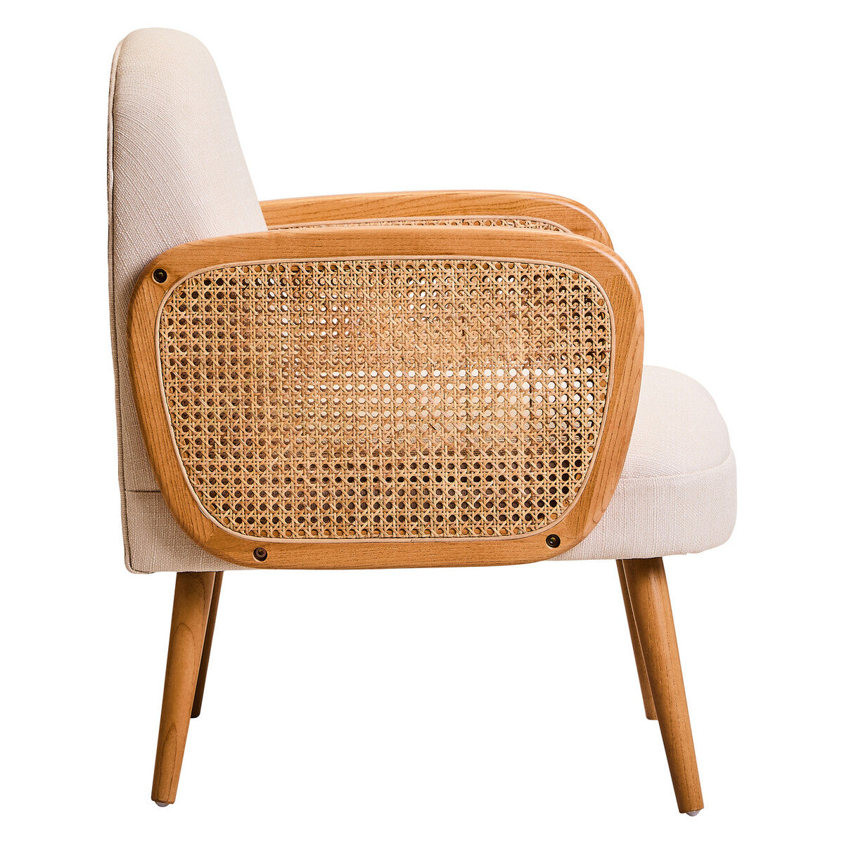 Cane Chair with Elm Wood Legs