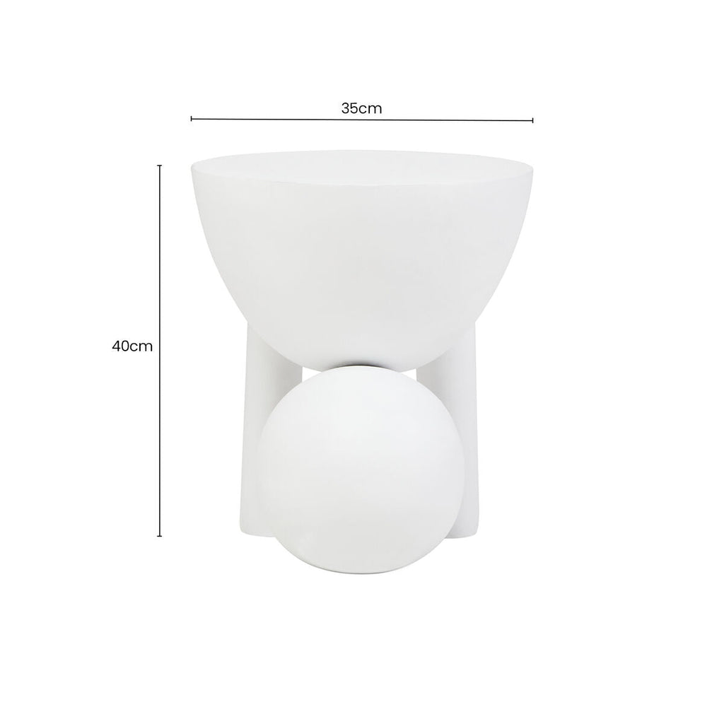 Walsa Whitewash Mango Wood Side Table with Ball Detail