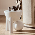 Mango Wood Side Table with Ball Detail