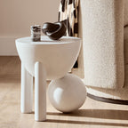 Mango Wood Side Table with Ball Detail