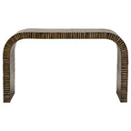 Natural Bamboo Inlay Curved Console Table