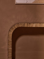 Bambusa Natural Bamboo Inlay Curved Console Table