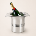XL Top Hat Champagne Ice Bucket  Solid Cast Nickel Plated Wine Cooler