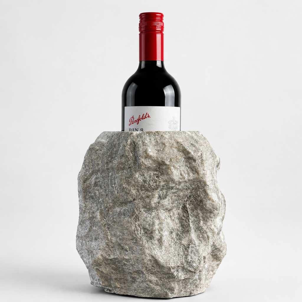 Solid Marble Wine Bottle Holder Handcrafted Stone Wine Cooler