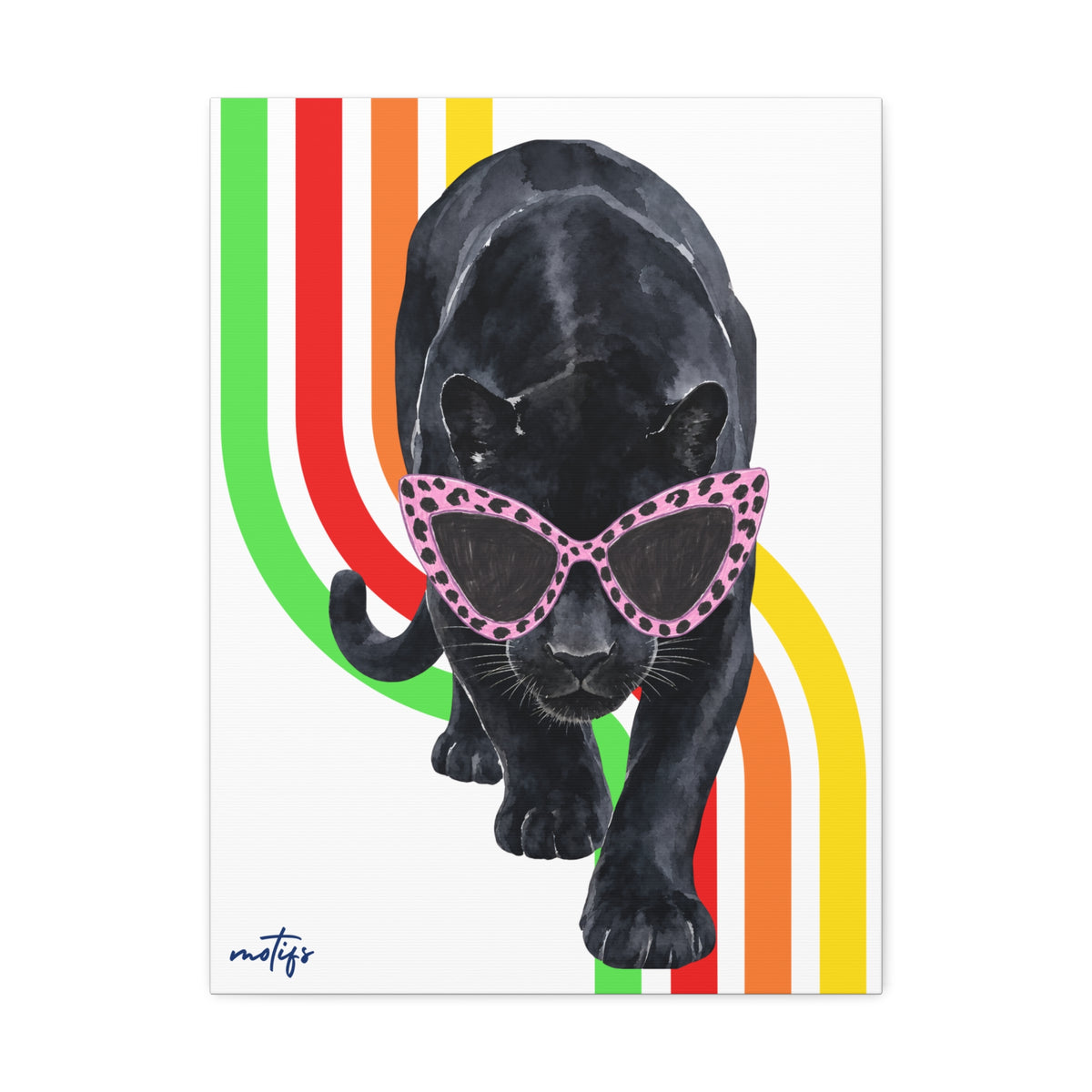 Panther Canvas Wall Art Retro