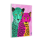Colorful Cheetah Duo Stretched Canvas Wall Art