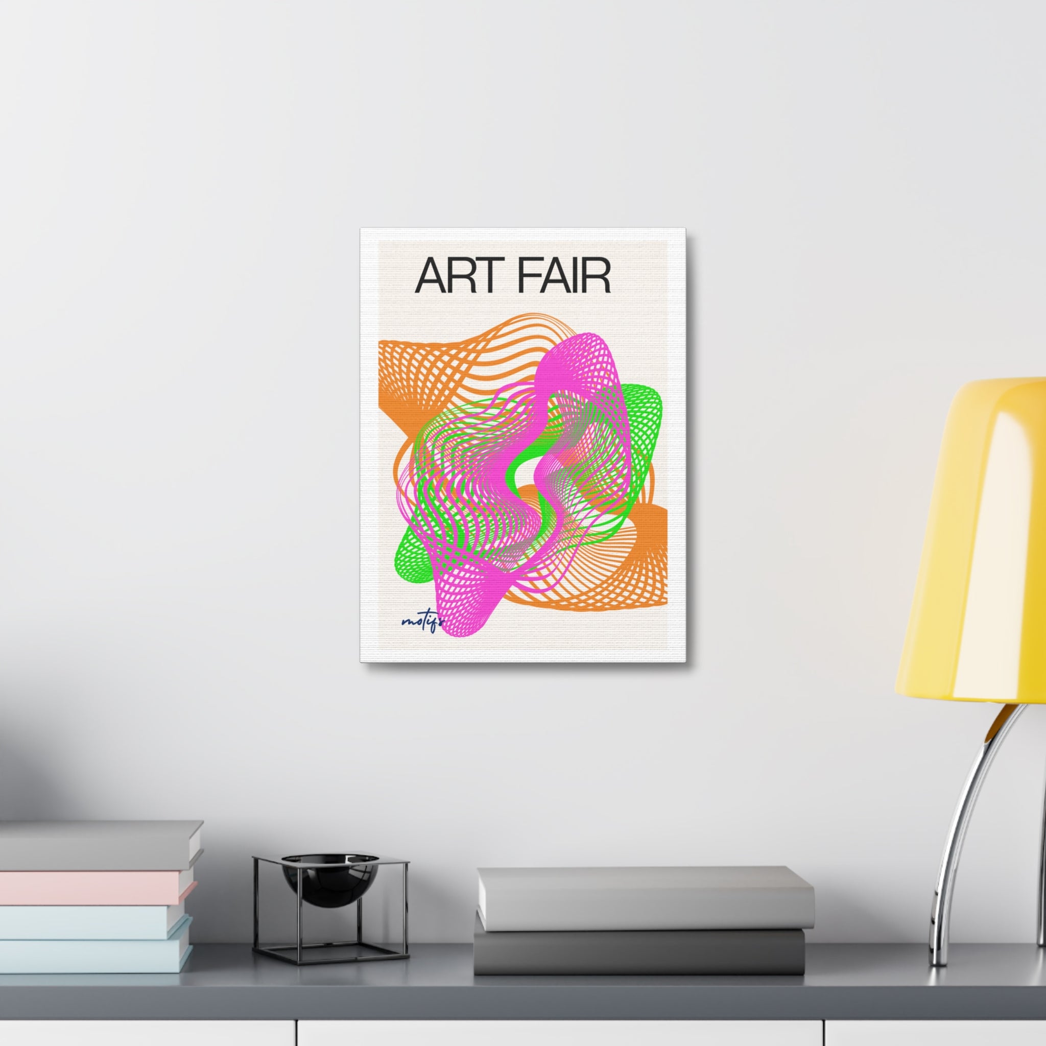 Art Fair Stretched Canvas Vibrant  Abstract Poster Wall Art