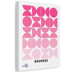Bauhaus Geometric Canvas Print Pink Mid Century Wall Art