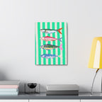 Striped Fish Canvas Wall Art Colorful Coastal Nautical Print