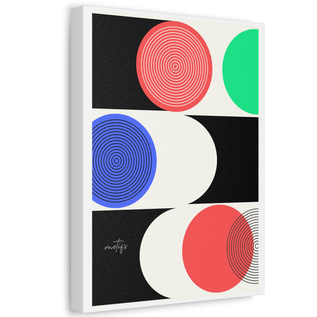 Mid-Century Geometric Canvas Art - Colorful Modern Wall Decor