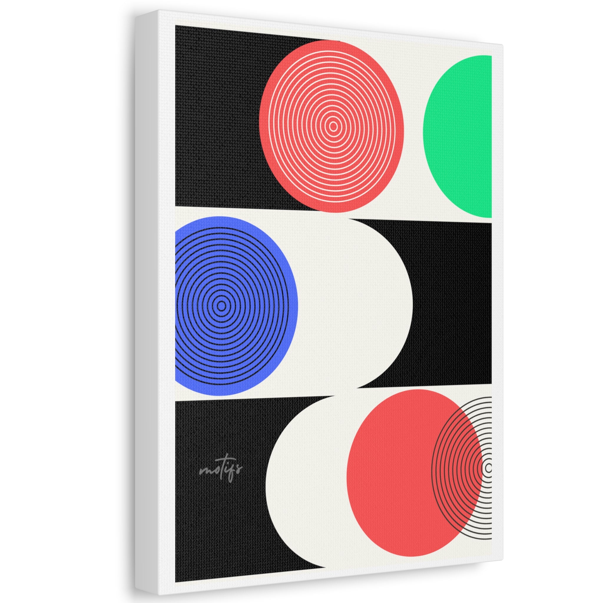 Mid-Century Geometric Canvas Art - Colorful Modern Wall Decor