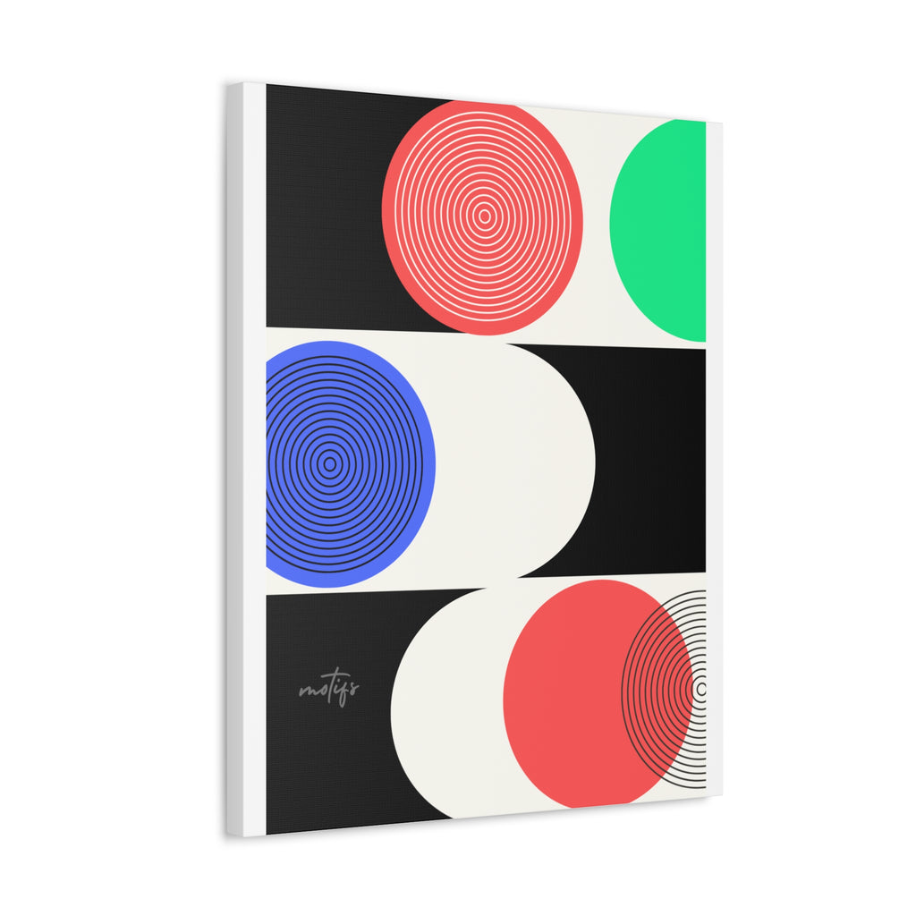 Mid-Century Geometric Canvas Art - Colorful Modern Wall Decor