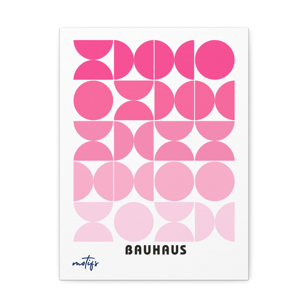 Bauhaus Geometric Canvas Print Pink Mid Century Wall Art