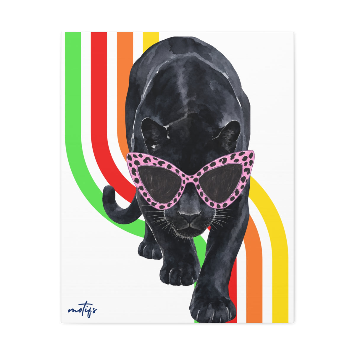 Panther Canvas Wall Art Retro