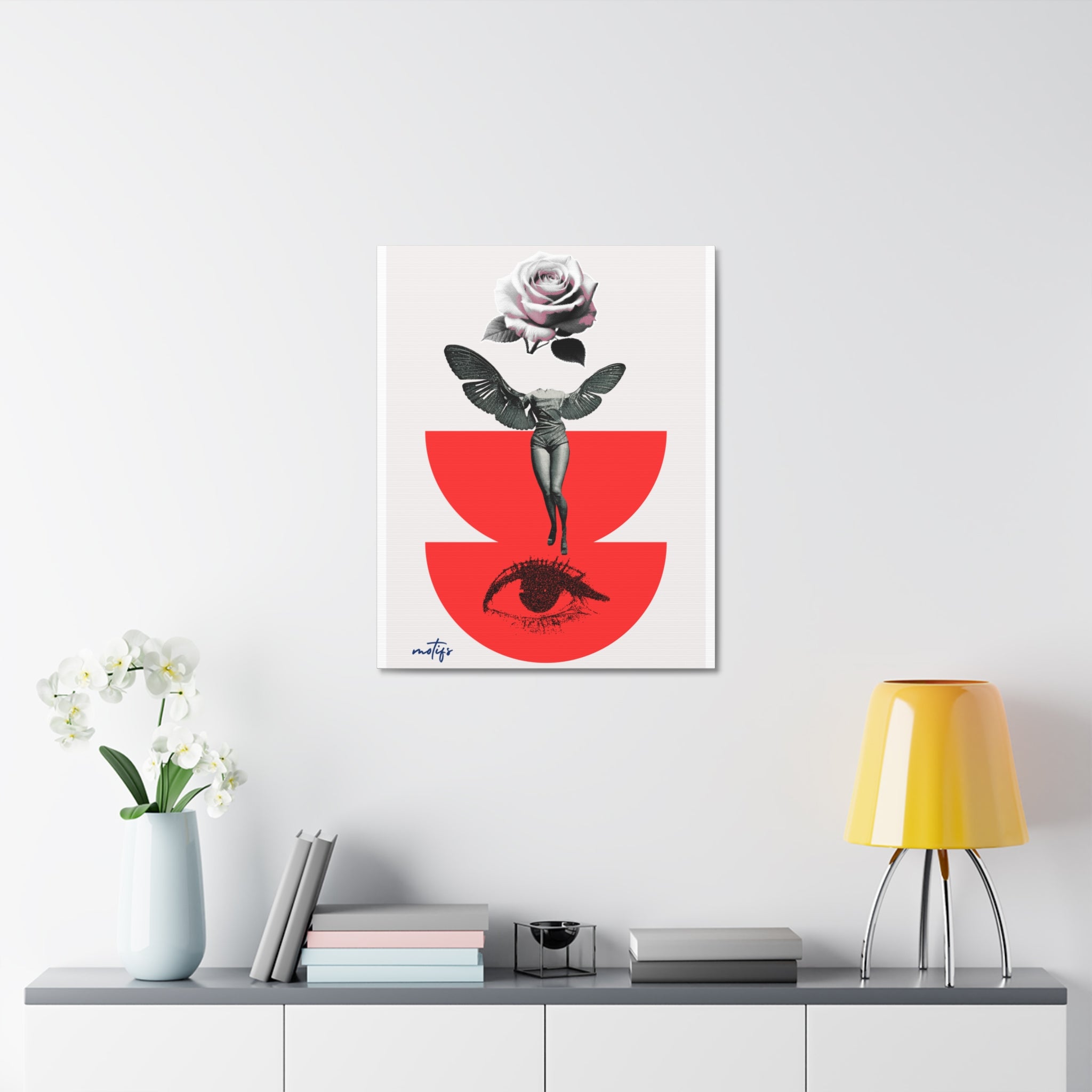 Surrealist Winged Collage Canvas