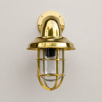 Solid Brass Caged Swan Neck Wall Light