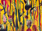 Botanical Mustard Velvet Lampshade Bespoke Handmade UK