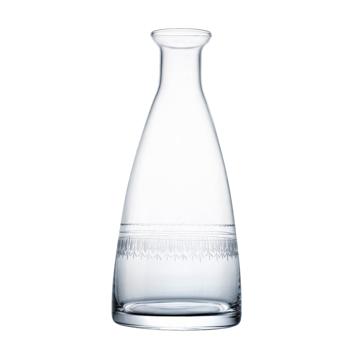 Crystal Table Carafe with Ovals Design Lead-Free Hand-Blown Glass