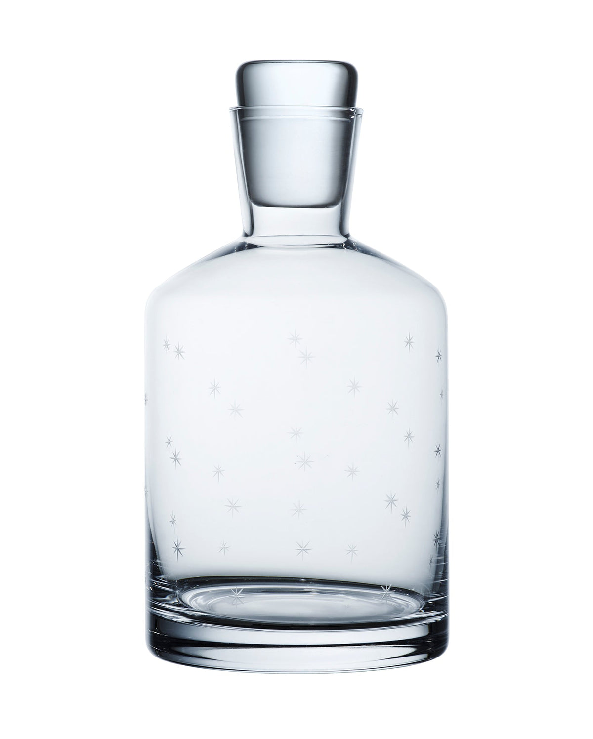 Crystal Decanter with Stars Design  Lead-Free Hand-Blown Glass