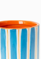 Aesthetic Blue & Terracotta Ceramic Vase Amalfi Coast Design