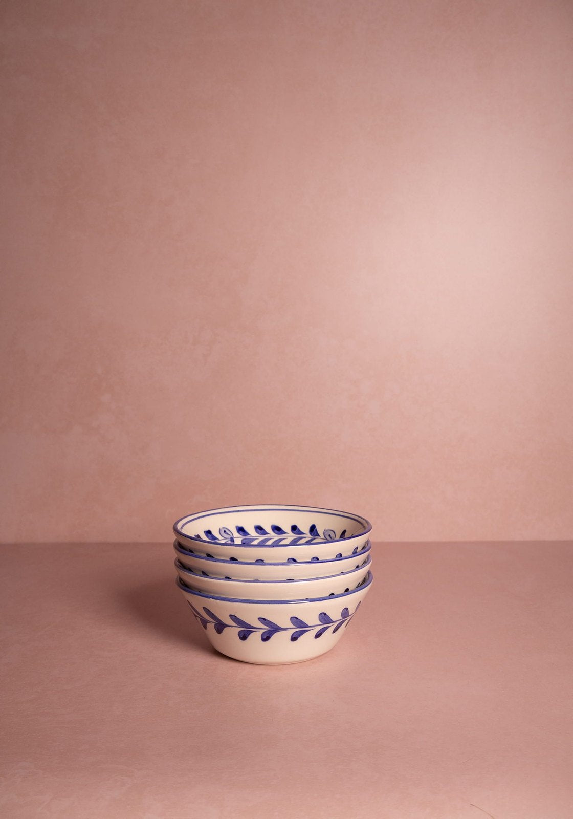 Pandora Cobalt Blue Cereal Bowls – Set of 4 Hand-Painted Ceramic Bowls