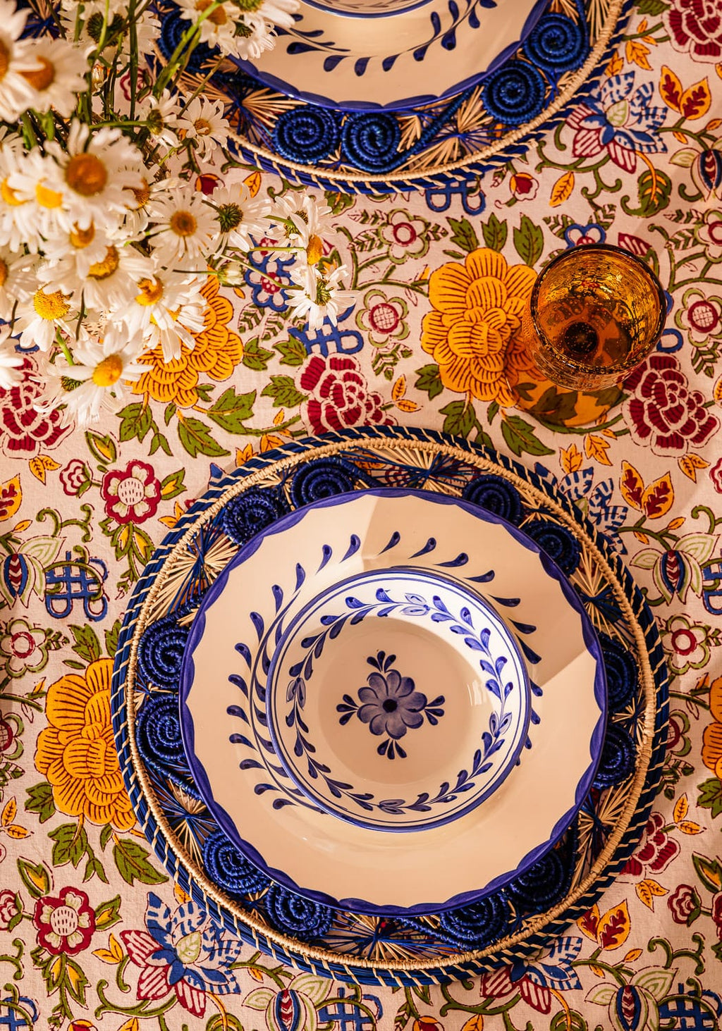 Pandora Cobalt Blue Cereal Bowls – Set of 4 Hand-Painted Ceramic Bowls