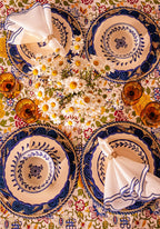 Pandora Cobalt Blue Cereal Bowls – Set of 4 Hand-Painted Ceramic Bowls