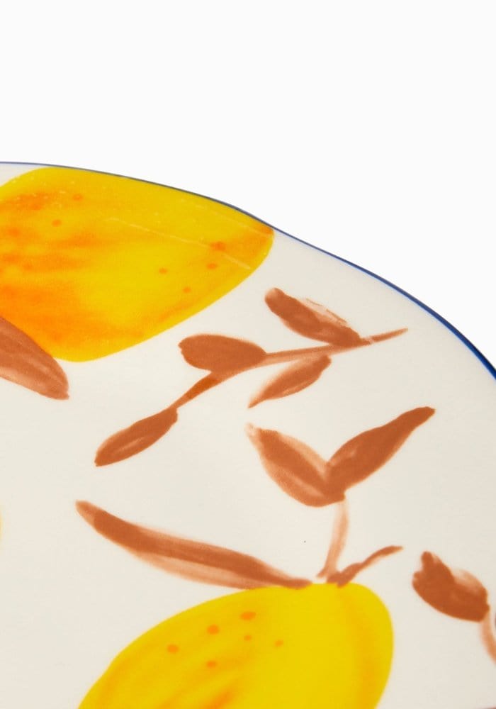 Buds in May Hand-Painted Lunch Plates Inspired by Matisse (Set of 4)