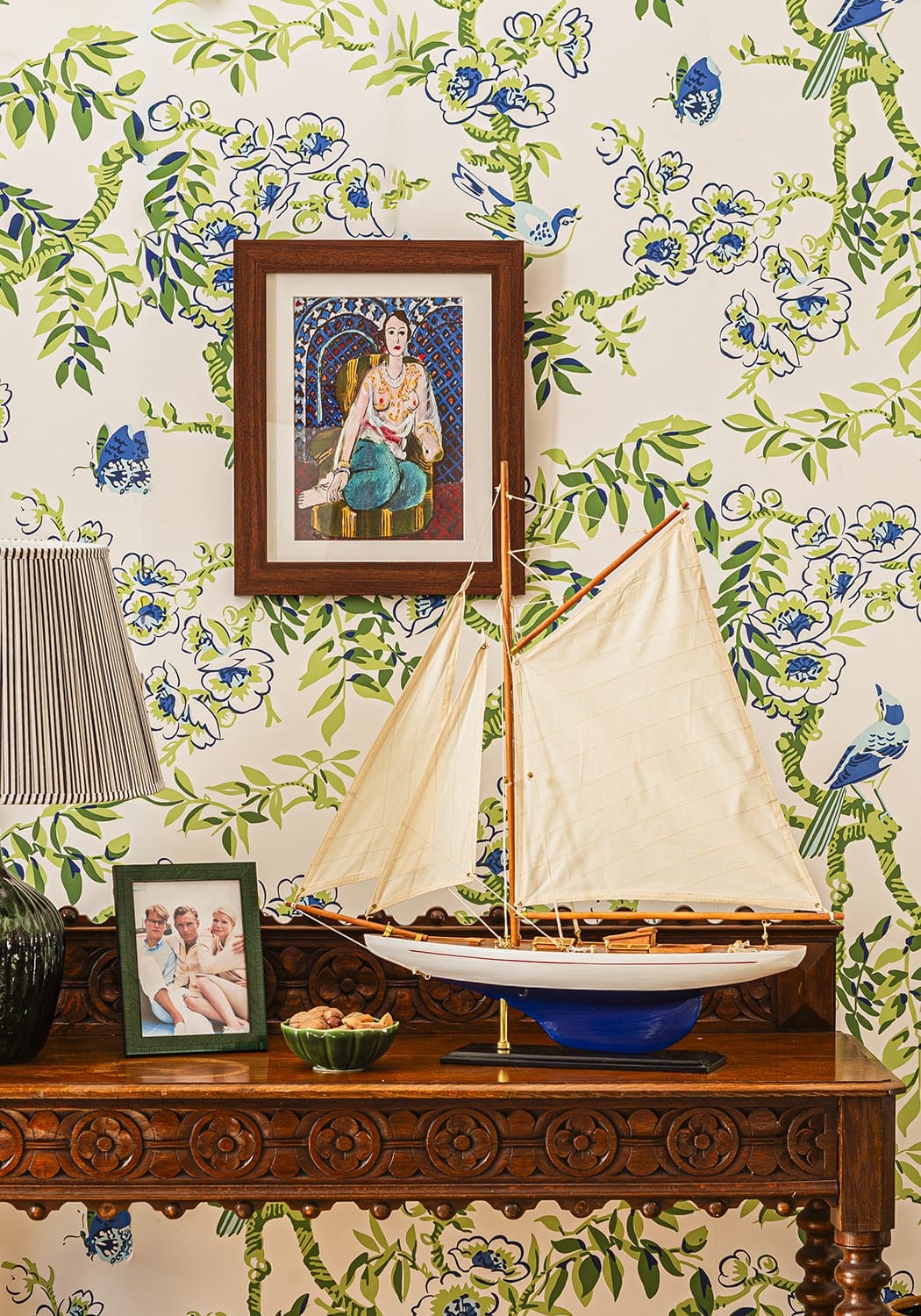 Cape Cod Twin-Masted Schooner Wooden Model | Coastal Home Decor