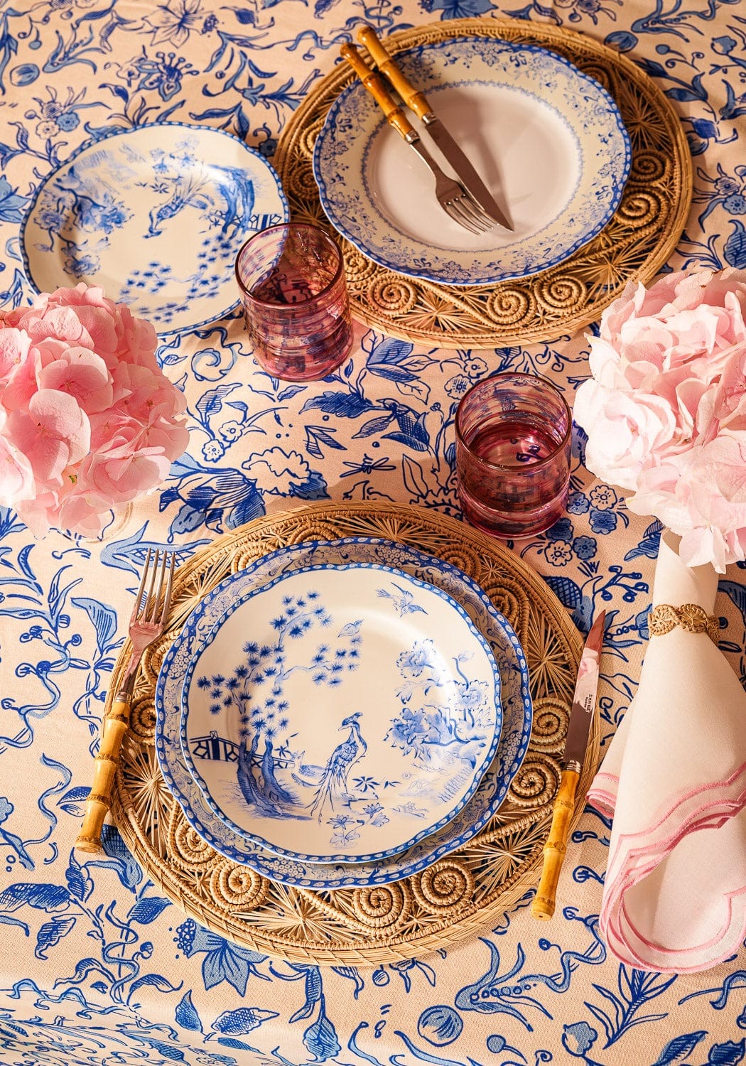 Virginia Blue and White Porcelain Dessert Plates Set of 4