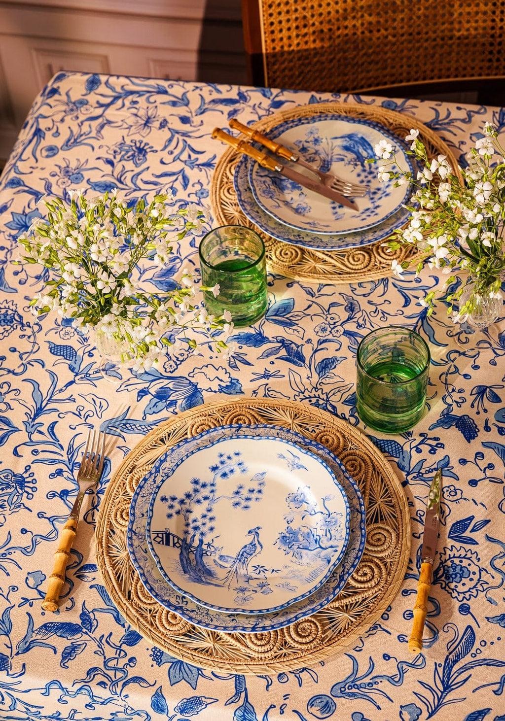 Virginia Blue and White Porcelain Dessert Plates Set of 4