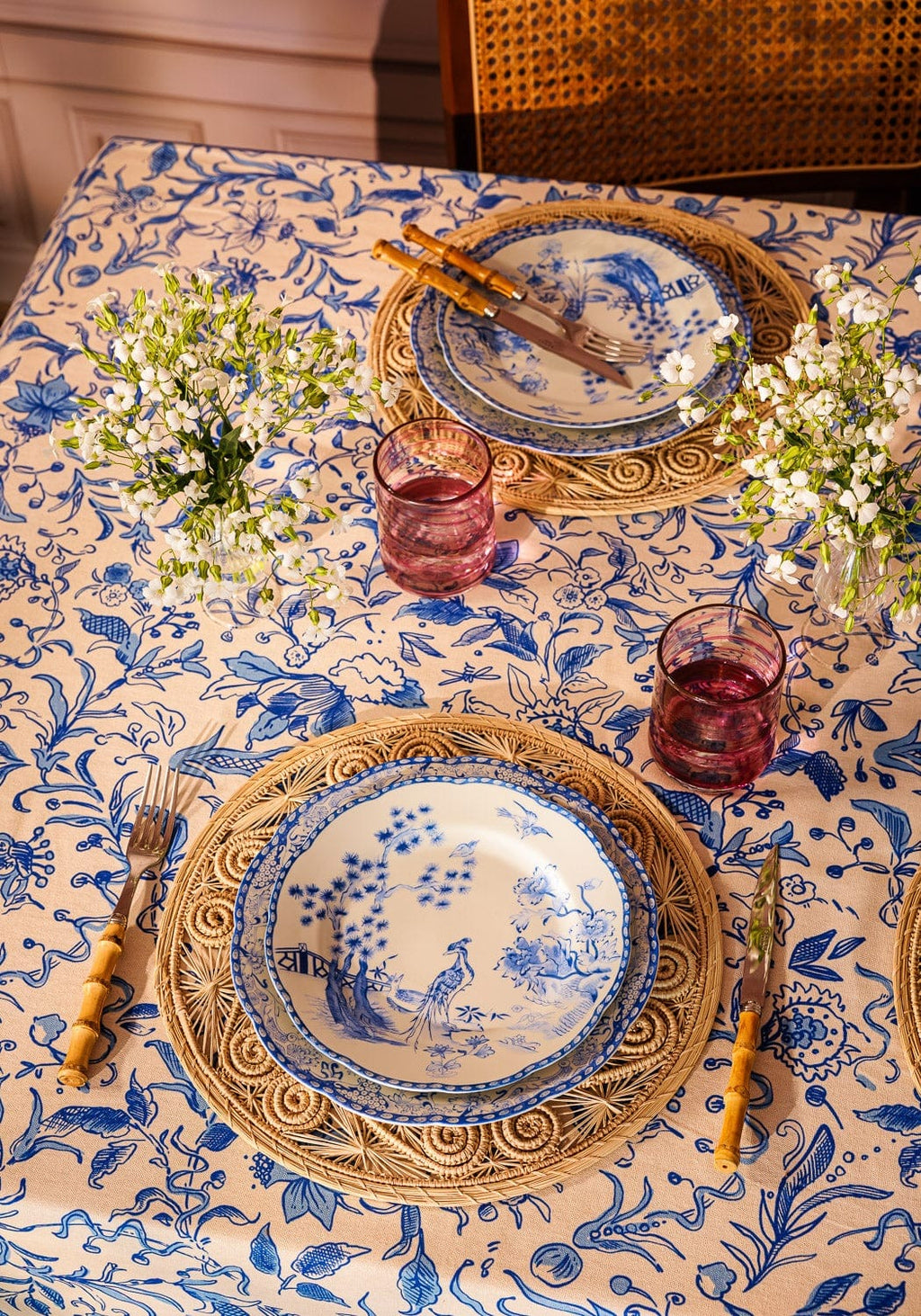 Virginia Blue and White Porcelain Dessert Plates Set of 4