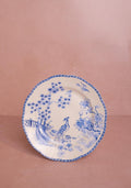 Virginia Blue and White porcelain dessert plate with delicate lacy floral pattern