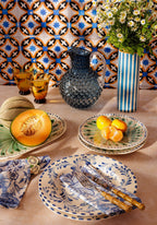 Sophia Blue Dinner Plates Hand-Painted Portuguese Ceramic Set of 4