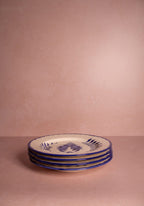 Pandora Cobalt Blue Dinner Plates Hand-Painted Portuguese Set of 4