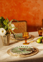 Peacock Green Dinner Plates | Hand-Painted Portuguese Ceramic Set of 4