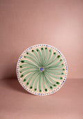 Peacock Green Dinner Plates | Hand-Painted Portuguese Ceramic Set of 4