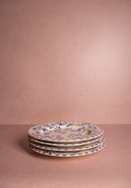 Sophia Blue Dinner Plates Hand-Painted Portuguese Ceramic Set of 4