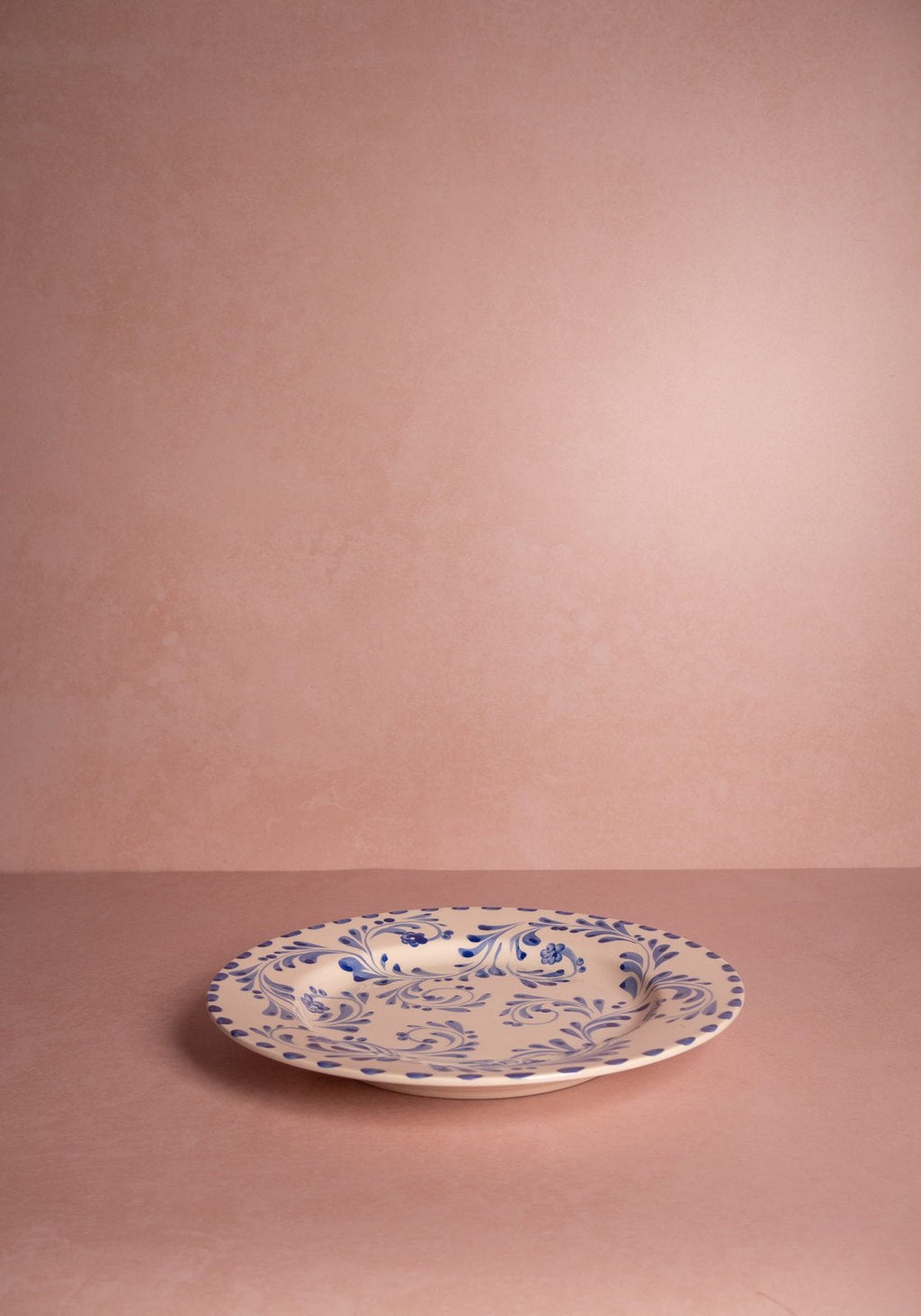 Sophia Blue Dinner Plates Hand-Painted Portuguese Ceramic Set of 4