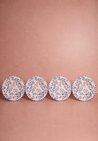 Sophia Blue Dinner Plates Hand-Painted Portuguese Ceramic Set of 4